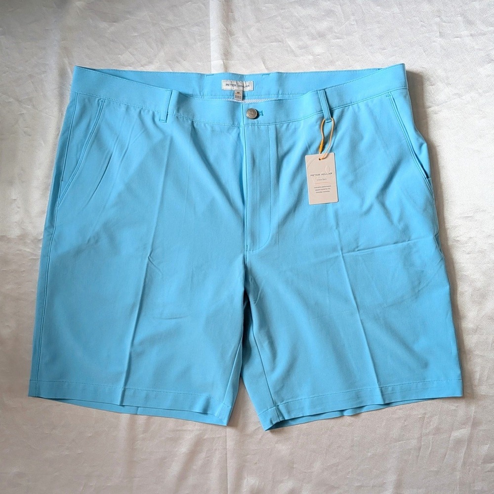 New Peter Millar Men's Shackleford Performance Hybrid Shorts Blue Size 40